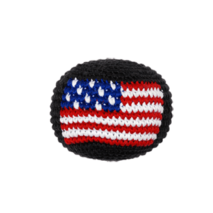 Footbag - USA Flag Pocket Disc | Handmade, Fair Trade, Crochet, Knit, Cloth Toys, Indoor, Outdoor Games, Party, Backyard Games, Sports, Beach Lake Toys