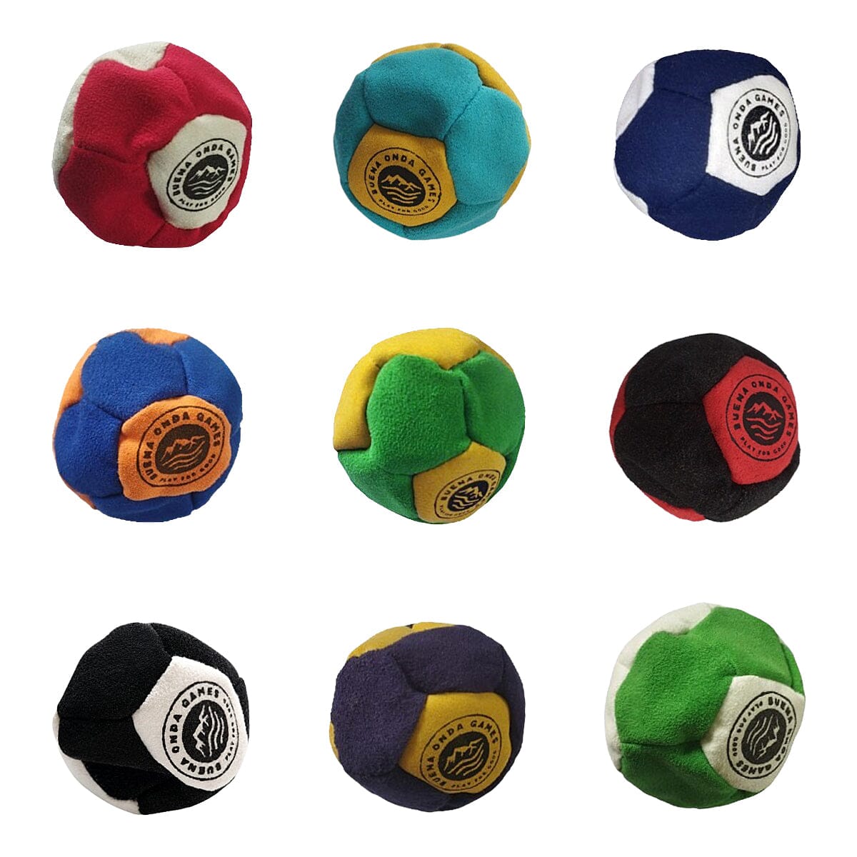 Sandbag Hacky Sacks – Faux Suede Footbag Buena Onda Games Geometric | Handmade, Fair Trade, Crochet, Knit, Cloth Toys, Indoor, Outdoor Games, Party, Backyard Games, Sports, Beach Lake Toys
