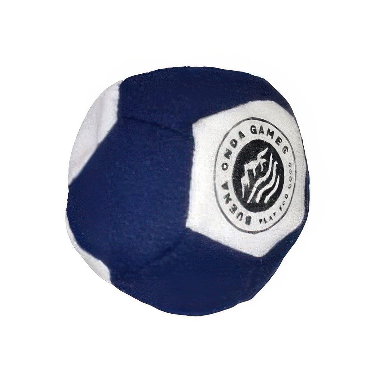 Sandbag Hacky Sacks – Faux Suede Footbag Buena Onda Games White/Navy | Handmade, Fair Trade, Crochet, Knit, Cloth Toys, Indoor, Outdoor Games, Party, Backyard Games, Sports, Beach Lake Toys