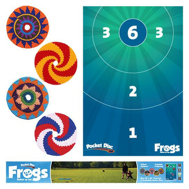 Frogs Game Mat (No Discs) Pocket Disc | Handmade, Fair Trade, Crochet, Knit, Cloth Toys, Indoor, Outdoor Games, Party, Backyard Games, Sports, Beach Lake Toys