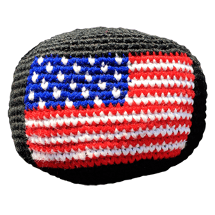 USA Flag - Big Sack Pocket Disc | Handmade, Fair Trade, Crochet, Knit, Cloth Toys, Indoor, Outdoor Games, Party, Backyard Games, Sports, Beach Lake Toys