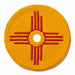 New Mexico Zia Symbol Flag Disc Flag Disc Buena Onda Experience | Handmade, Fair Trade, Crochet, Knit, Cloth Toys, Indoor, Outdoor Games, Party, Backyard Games, Sports, Beach Lake Toys