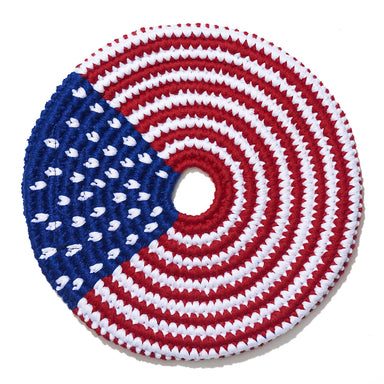 American Pie Flag Disc Flag Disc Buena Onda Experience | Handmade, Fair Trade, Crochet, Knit, Cloth Toys, Indoor, Outdoor Games, Party, Backyard Games, Sports, Beach Lake Toys