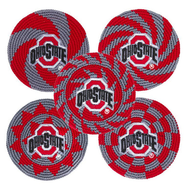 The Ohio State University Logo'ed Disc Buena Onda Experience | Handmade, Fair Trade, Crochet, Knit, Cloth Toys, Indoor, Outdoor Games, Party, Backyard Games, Sports, Beach Lake Toys