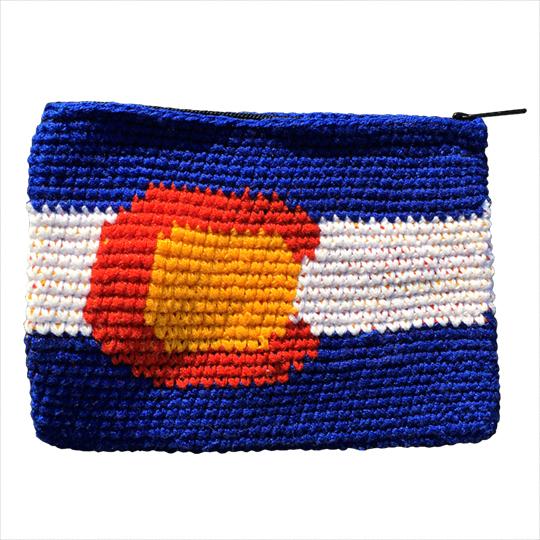 Pouch - Colorado Flag Pocket Disc | Handmade, Fair Trade, Crochet, Knit, Cloth Toys, Indoor, Outdoor Games, Party, Backyard Games, Sports, Beach Lake Toys